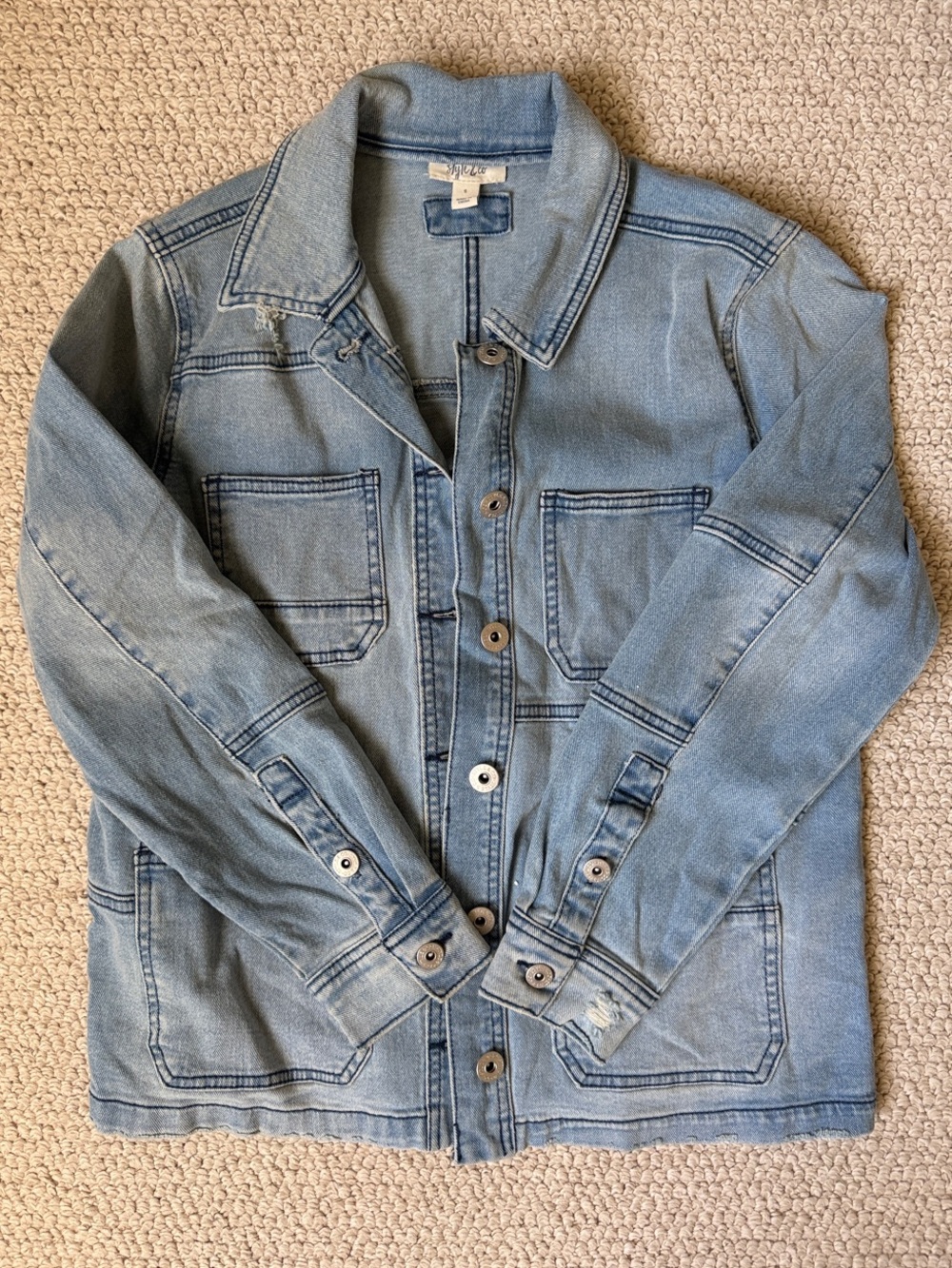 Style & Co. Light Blue Denim Utility Jacket